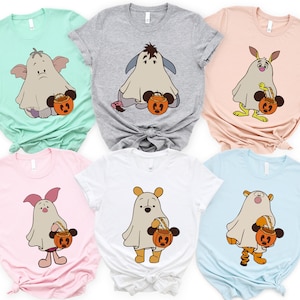 Retro Disney Winnie The Pooh Halloween Shirt, Pooh, Eeyore, Tigger, Ferkel, Effy, Kaninchen, Disneyworld Halloween Shirt, Disney Ghost Shirt