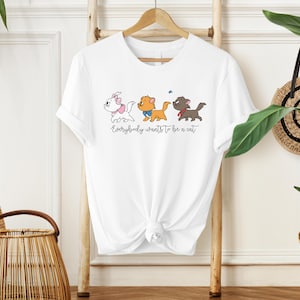Cute Disney The Aristocats Everybody Wants To Be A Cat Shirt, Magic Kingdom WDW Holiday Unisex T-shirt Family Birthday Gift Adult Tee