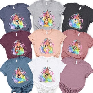 Disney Princess Belle, Tiana, Elsa, Anna, Jasmine, Ariel, Aurora, Rapunzel, Snow white, Merida, Cinderella, Mulan, Disney Minnie ears top
