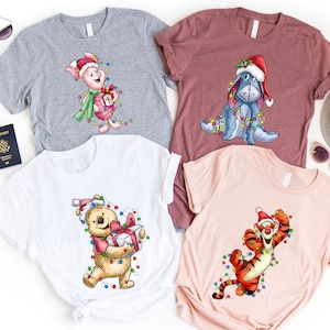 Winnie the Pooh Characters Christmas Shirt, Pooh Christmas Shirt, EEyore Christmas Shirt, Tigger Christmas Shirt, Piglet Christmas Shirt