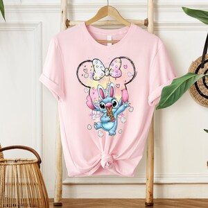 Stitch Easter Shirt, Disney Happy Easter Shirt, Stitch Bunny Shirt, Minnie Easter, Shirt, Watercolor Easter Shirt