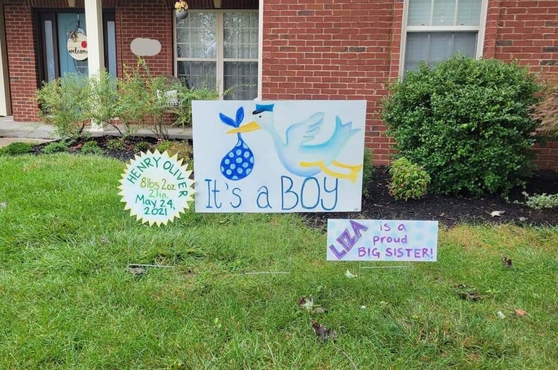 Baby/birth Announcement Yard Card/lawn Sign - Etsy