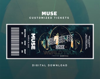 Custom Muse Concert Tickets, Printable Ticket, Personalized Tickets, Will of the People Concert Tour