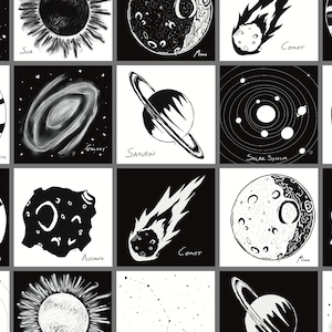 Space Collection: Montessori High Contrast Printable Sensory Cards
