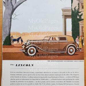 Ten (10) Vintage Automobile Advertisements - Fortune Magazine