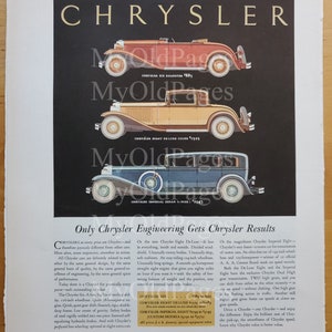 Eight (8) Vintage Automobile Advertisements - Fortune Magazine