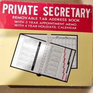 Private Secretary 1967 Removable Tab Address/Appointment Book