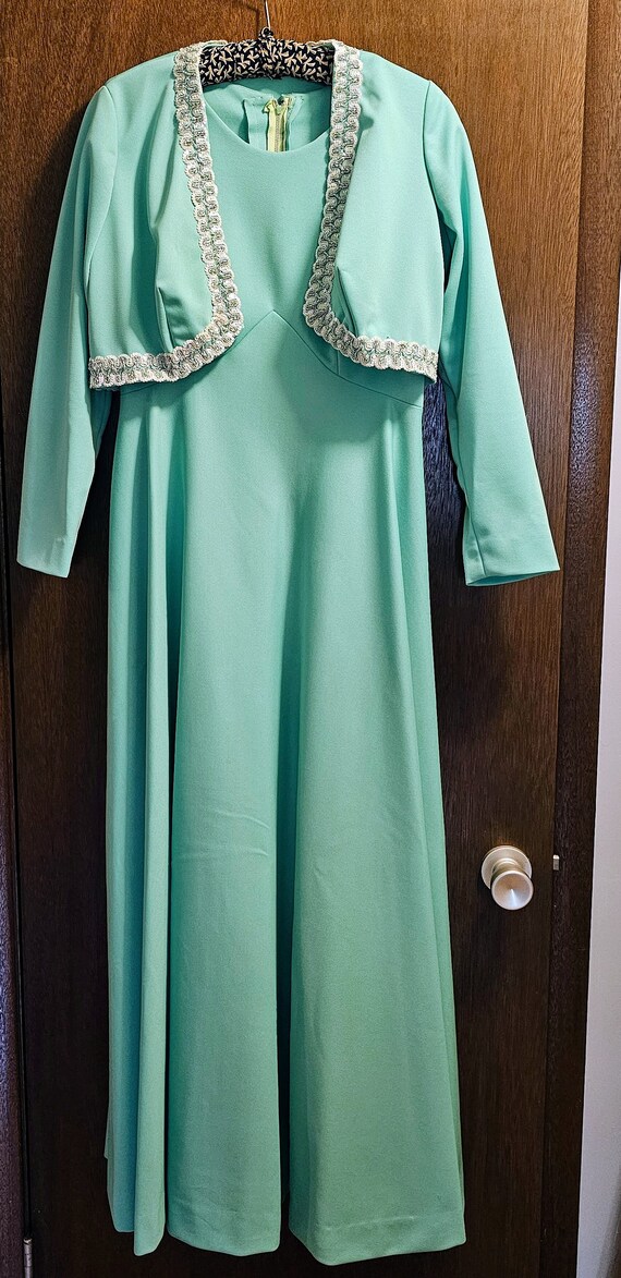 Green or Blue? Beautiful Custom Vintage Dress and… - image 1