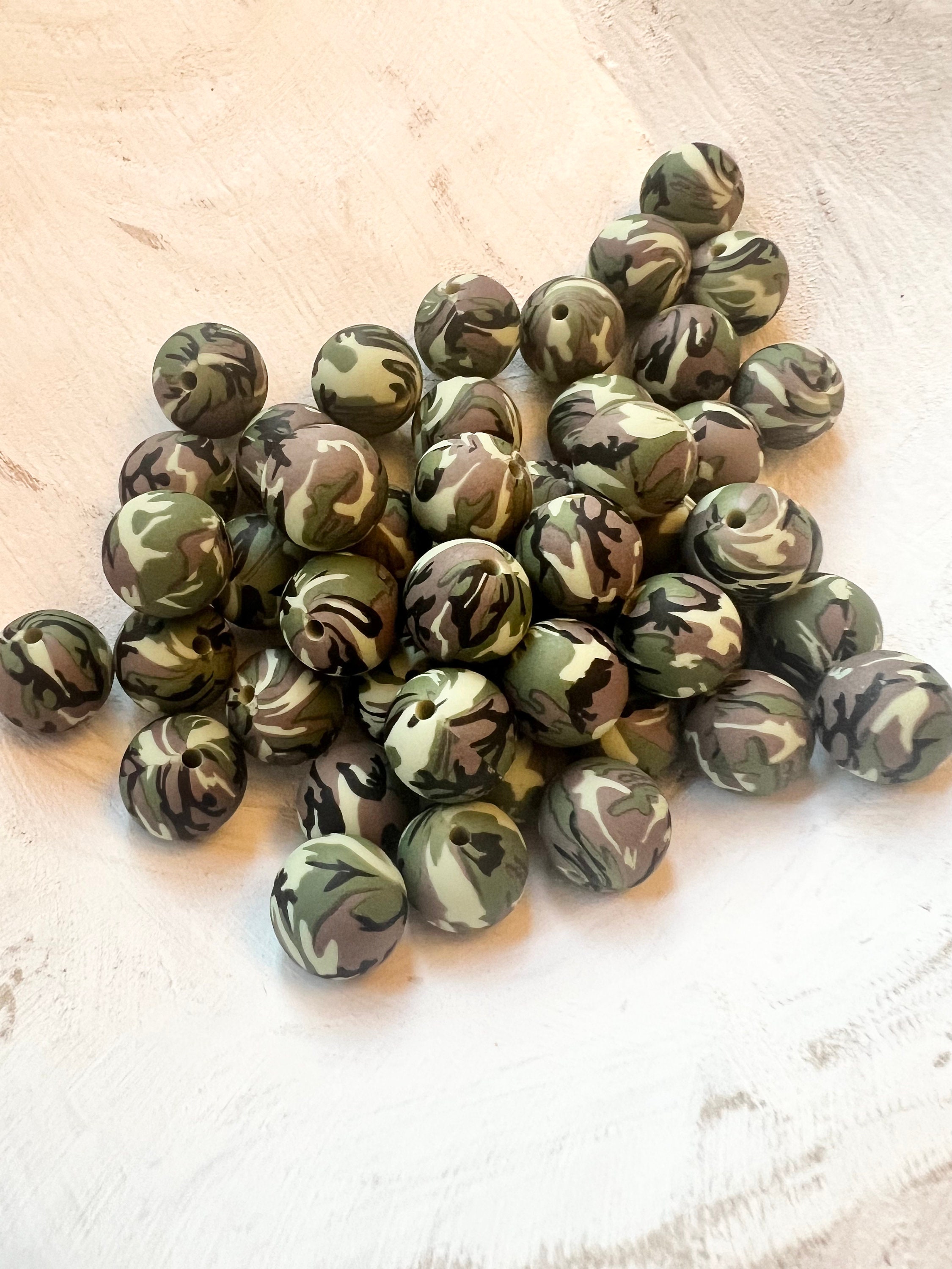 Camo Print Silicone Beads, Mixed Lot Silicone Round Beads, DIY Necklace  Jewelry Making, Handcrafts Beads, 12/15mm Silicone Beads Bulk 
