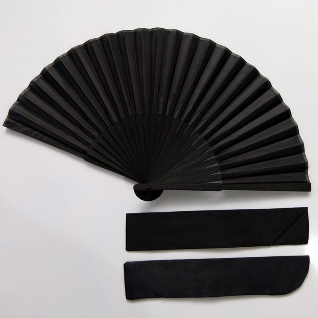 Black Hand Fan Folding Fan Crafted Ancient Style Etsy