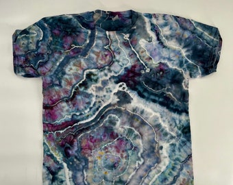 Gray Geode Tie Dye Shirt, Cool Gray Geode Shirt, Hippie Clothes, Men's Tie-Dye Shirt, Boho Chic Clothing, Ice Dye Shirt