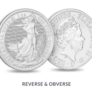 2023 Great Britain 1 oz Silver Britannia Queen Elizabeth Coin .999 Fine Silver