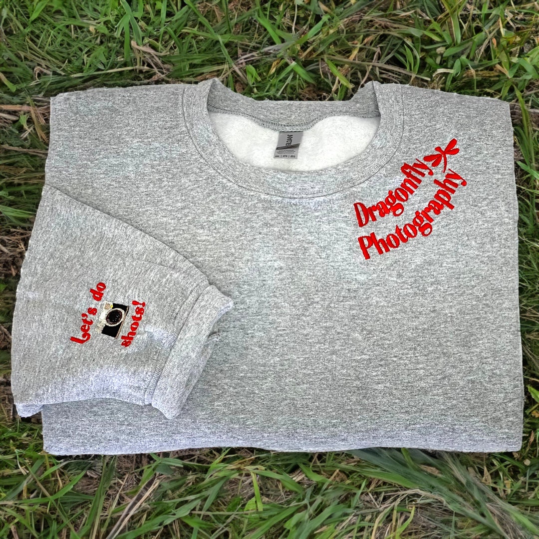 Custom Embroidered Sweatshirt With Collar Lettering Monogram Etsy