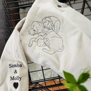 Embroidered Dog Sweatshirt, Sweatshirt With Pet Face, Portrait From Photo Shirt,Custom Dog Sweatshirts,Special Birthday Gift for Dog Mom/Dad