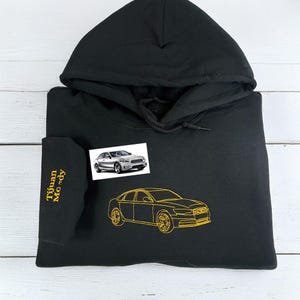 新米パパへのギフト - 旦那様への初めての父の日ギフト - カスタム刺繍カースウェットシャツ - パーソナライズトラックパーカー - レースカースウェットシャツ