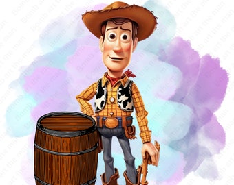 トイ・ストーリーの水彩画クリップアート：ウッディとバズのPNG