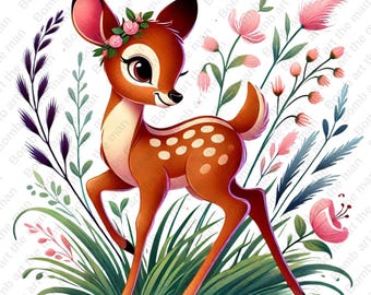 Bambi png, Bambi Deer clipart, cute bambi, high quality design, instant download