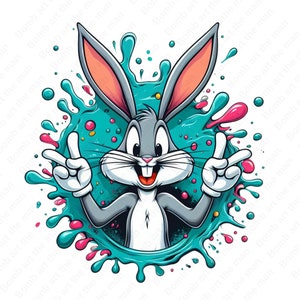 Bugs bunny png, bugs bunny clipart, cute cartoon design, instant download