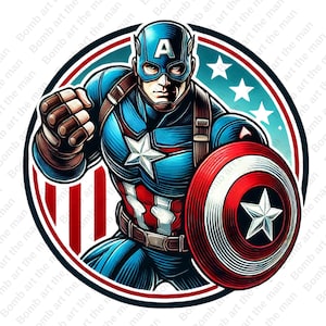 Captain America Clipart, Captain America png, Superheld Clipart, sofortiger Download