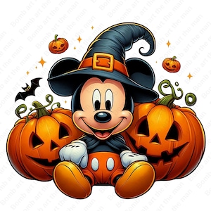 Mickey Mouse Halloween clipart, Mickey Mouse clipart, Happy Halloween, Pumpkin clipart