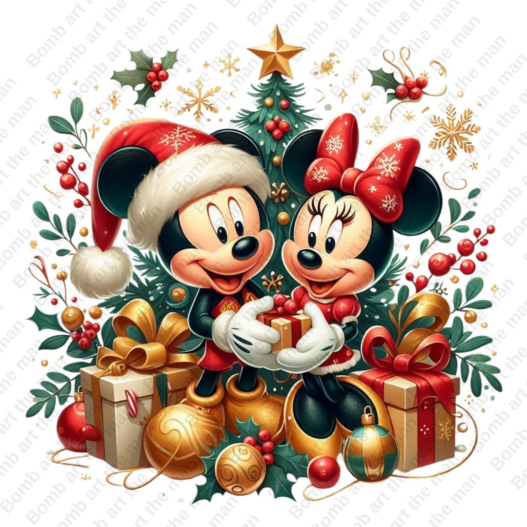 ミッキーのクリスマス クリップアート、ミッキーマウスとミニーの PNG