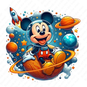 mickey mouse space clipart, cute mickey png, mickey mouse png, instant download