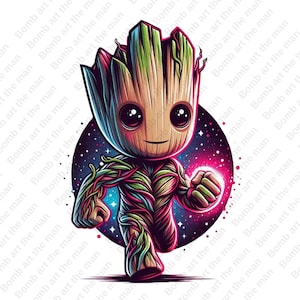 Groot clipart, Groot lindo png, Guardianes de la Galaxia png, diseño transparente, descarga instantánea