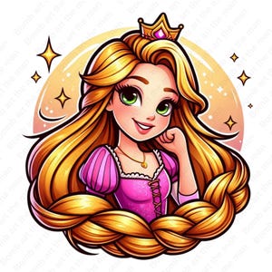 Tangled clipart ,princess rapunzel clipart, tangled png, rapunzel png, instant download