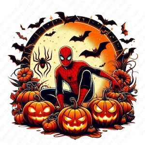 Halloween clipart, Spiderman clipart, Happy Halloween, Pumpkin clipart