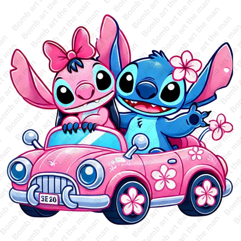 Stitch and Angel Clipart, Cute Stitch and Angel Png, Stitch Car Clipart ...