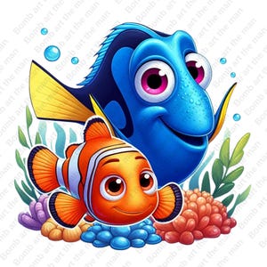 Findet Nemo Clipart, Nemo und Dory png, transparentes Design, sofort-Download