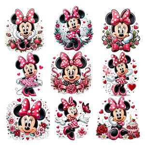 ensemble de cliparts minnie mouse, 9 pcs, png minnie mouse, méga bundle, téléchargement immédiat