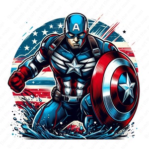 Captain America Clipart, Captain America png, Superheld Clipart, Superheld Splash Design, sofortiger Download