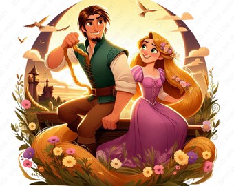 Tangled clipart png, Princess rapunzel png, instant download