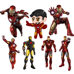 Iron man png bundle, iron man clipart set, super hero clipart, instant download