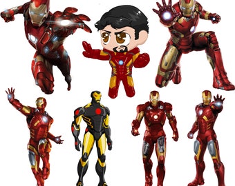 Iron man png bundle, iron man clipart set, super hero clipart, instant download