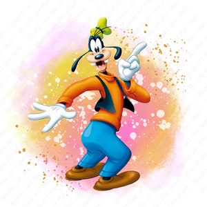 cute goofy clipart, goofy png, watercolor background, instant download