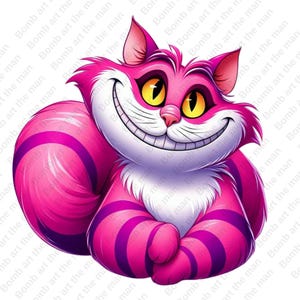 El gato de Cheshire clipart, alicia en el país de las maravillas png, diseño transparente, descarga instantánea