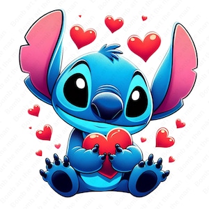 stitch love clipart, stitch png, cute stitch design, instant download