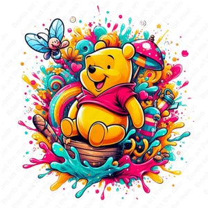 Winnie the Pooh clipart carino, Winnie the Pooh png, clipart cartone animato carino, design trasparente, download immediato