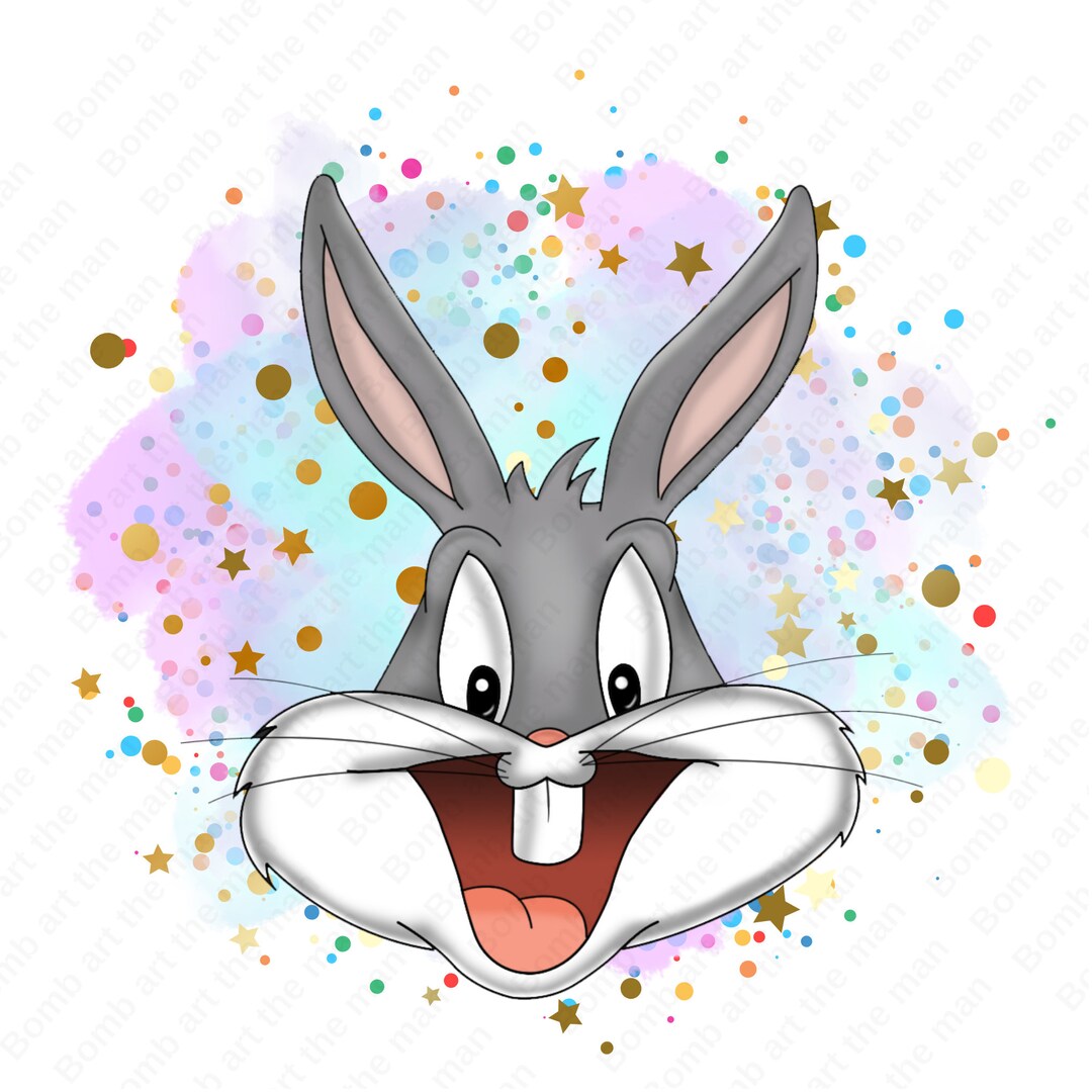 Bugs Bunny Portrait Png, Watercolor Background, Cute Bugs Bunny Clipart ...