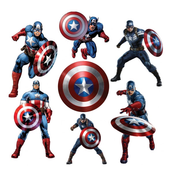 captain america png bundle, captain america clipart set, marvel hero png, super hero png, instant download