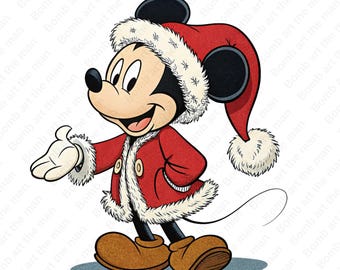 ミッキーマウスのクリスマスクリップアート、メリークリスマスpng