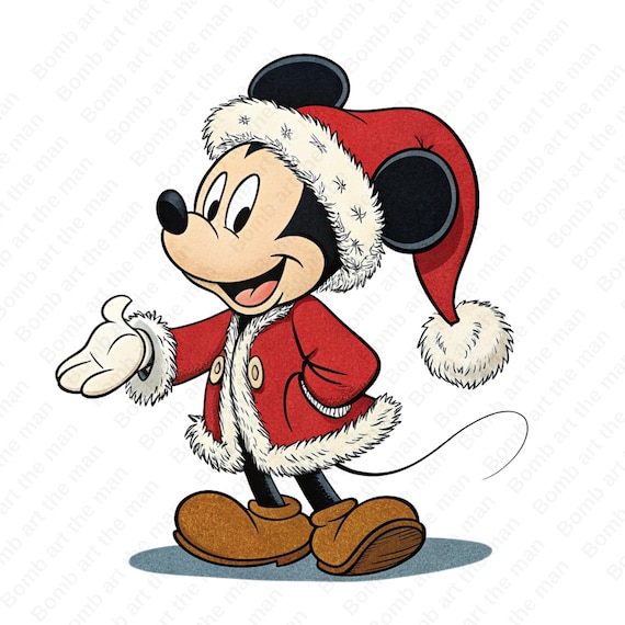 ミッキーマウスのクリスマスクリップアート、メリークリスマスpng