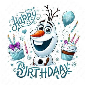 Olaf birthday clipart, Frozen olaf png, Frozen character png, Birthday design, instant download