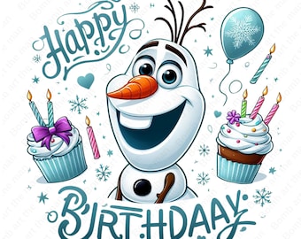 Olaf birthday clipart, Frozen olaf png, Frozen character png, Birthday design, instant download