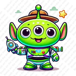 toy story alien clipart, little green men png, toy story character, space alien png, transparent design, instant download