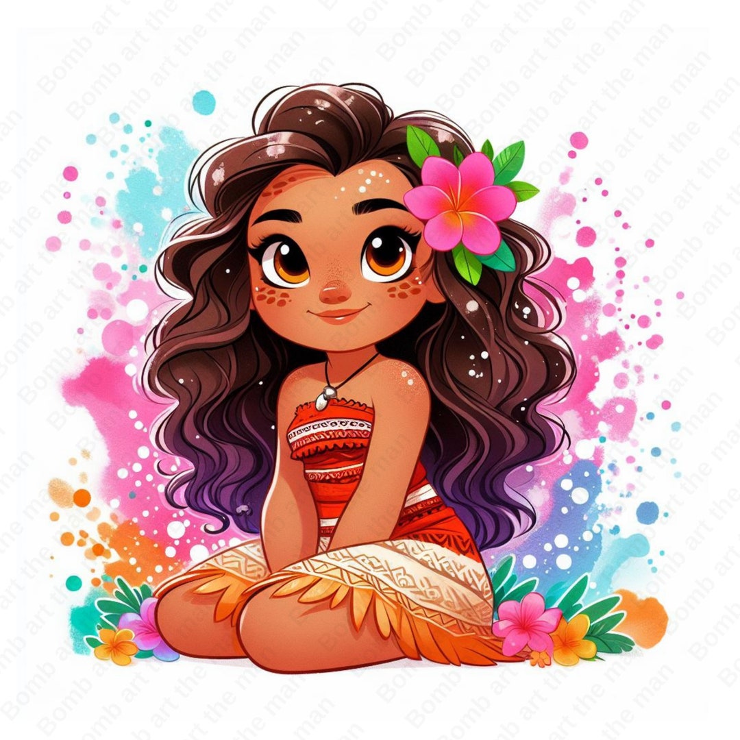 Princess Moana Clipart, Moana Png, Cute Moana Design, Color Splash ...