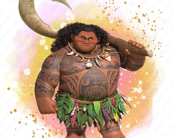 Maui Clipart, Maui Png, Cute Moana Characters, Watercolor