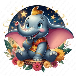 dumbo png, dumbo cute clipart, dumbo elephant png, instant download